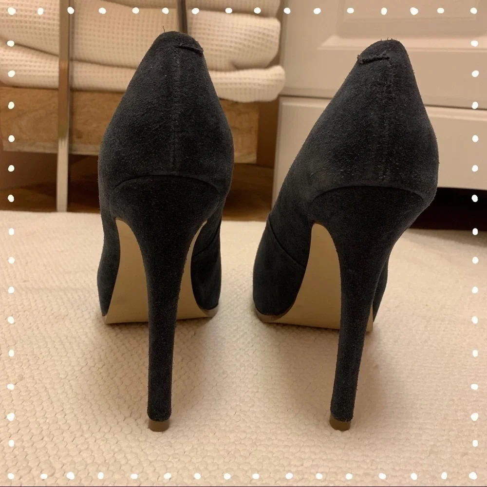 KELSI by Kelsi Dagger Laurie Blue Suede Heels